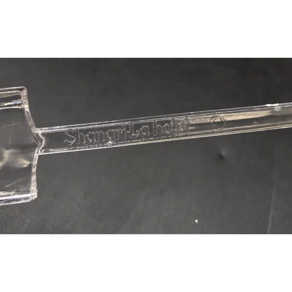 Shangri-LA Hotel Restaurant Swizzle Stick Tiki Bar Clear LOT 2